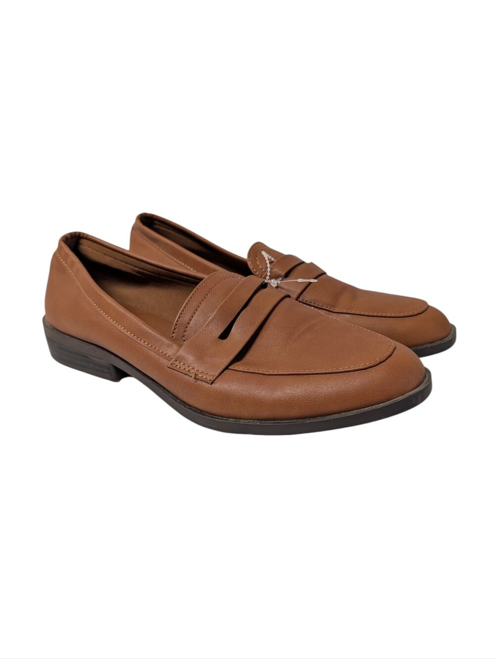 SERRA by Aldi Cognac Brown Penny Loafers – Women’s Size 9 | Faux Leather Slip-On